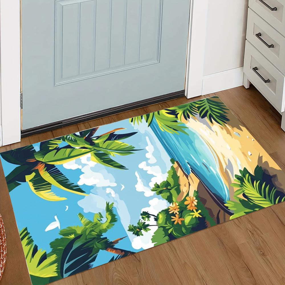 Retro Hawaii Surfplank Print Deurmat Zacht Duurzaam Vloermat voor Binnen Buiten Entree Huis Strand Decoratie Huis Decoratie 30x50cm