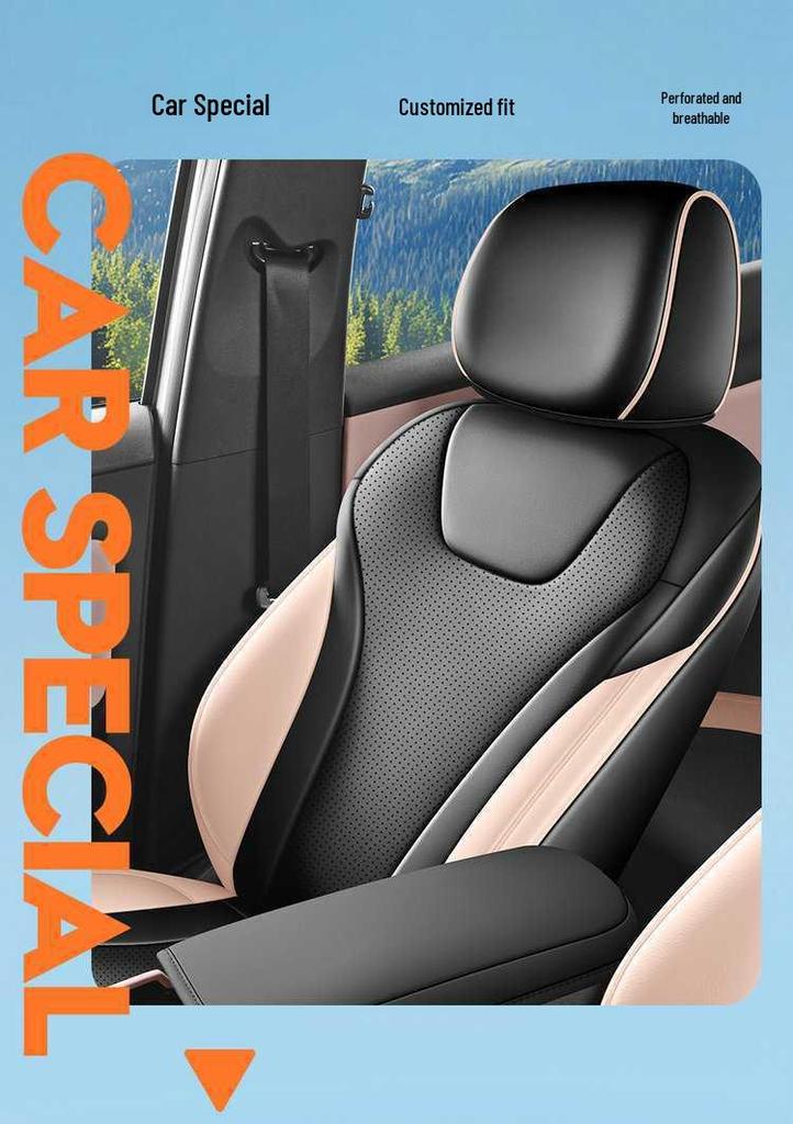 Cojín de Asiento de Coche de Cuero Seagull Modelo 26 - Edición Vitalidad y Libertad, Cobertura Total para Todas las Estaciones.
