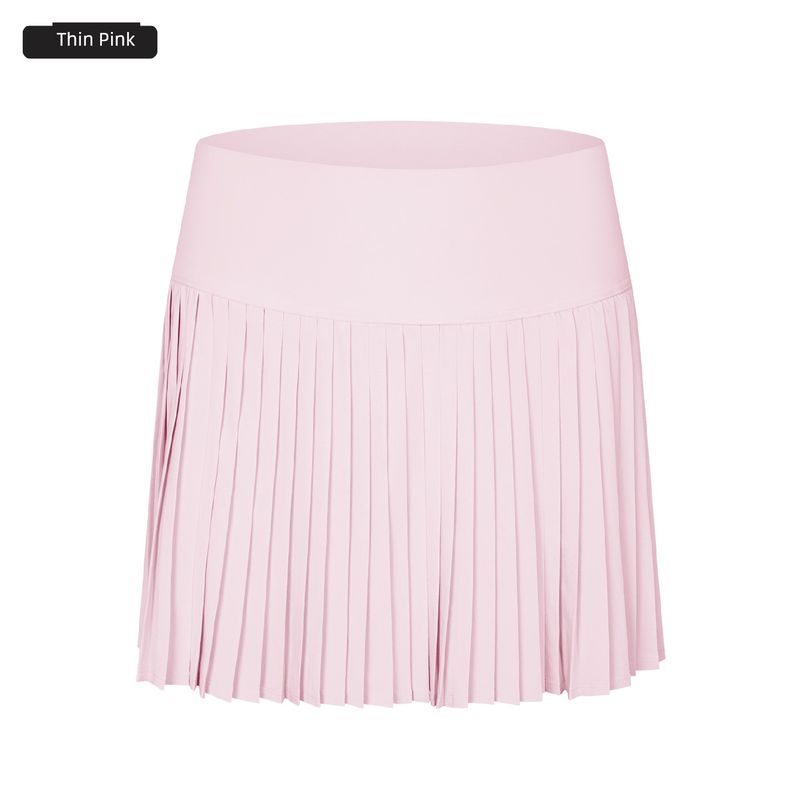 

Lu Same Sports Skirt for Women 2025 New Arrival Water Cooling Stretch Fashion Pleated Skirt Breathable Yoga Skirts Thin Pink 2XL