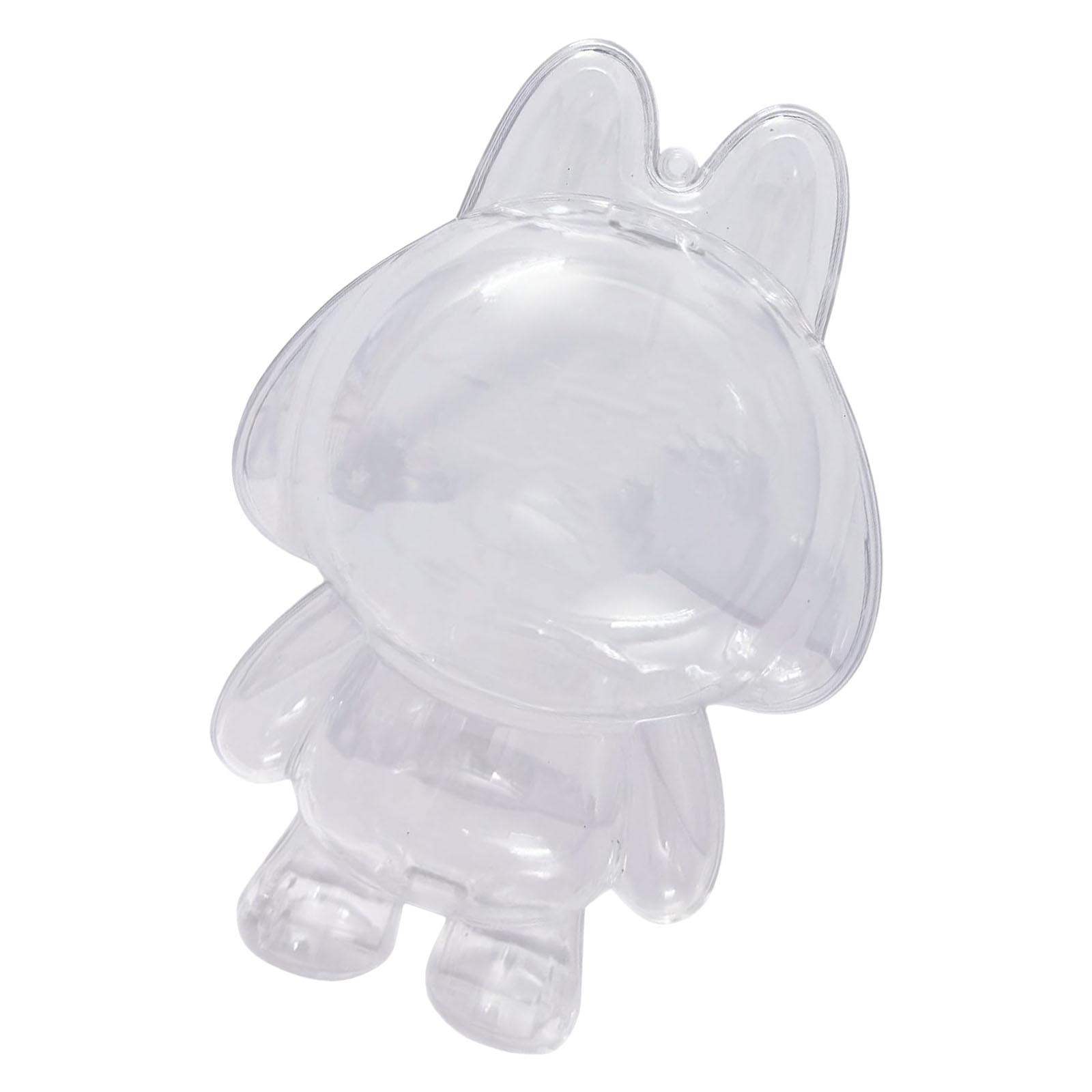 Clear Acrylic Figure Display Case With Silicone Chain For Plush Doll Dustproof Plush Doll Clear Figure Carrying Case