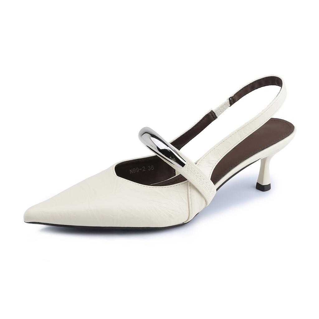 High Heels Are Not Tired of Feet, Small People Increase Their Height, Women's Shoes 2025 Summer New French Back Empty Single Shoes, Women's Fashion