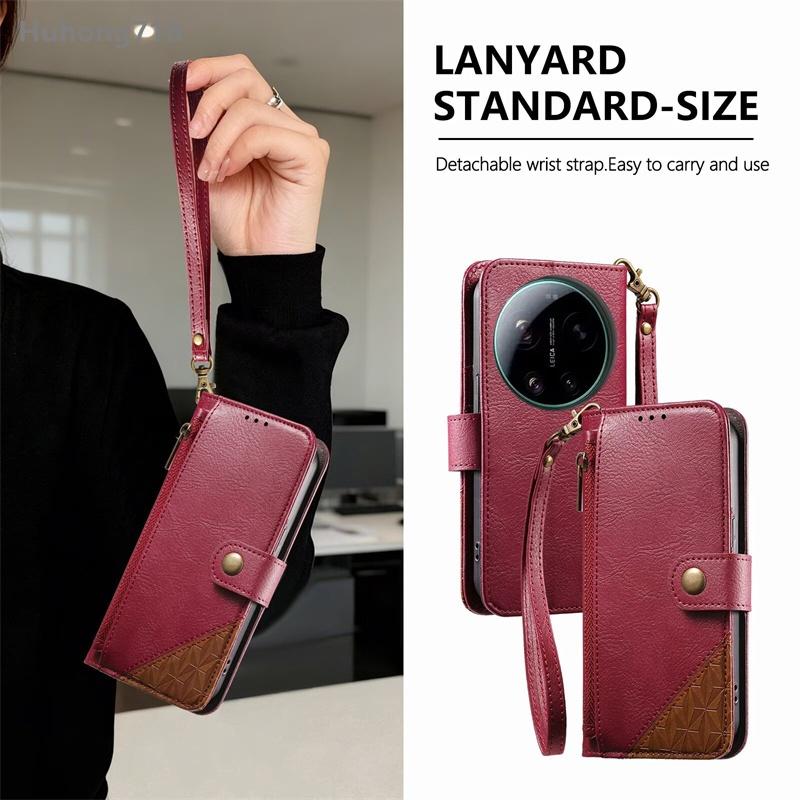 For iPhone 14 15 16 16E 17 17E Air Pro Max Plus Wallet Case Flip Leather Cover Zipper Coin Pocket Soft  Full Body