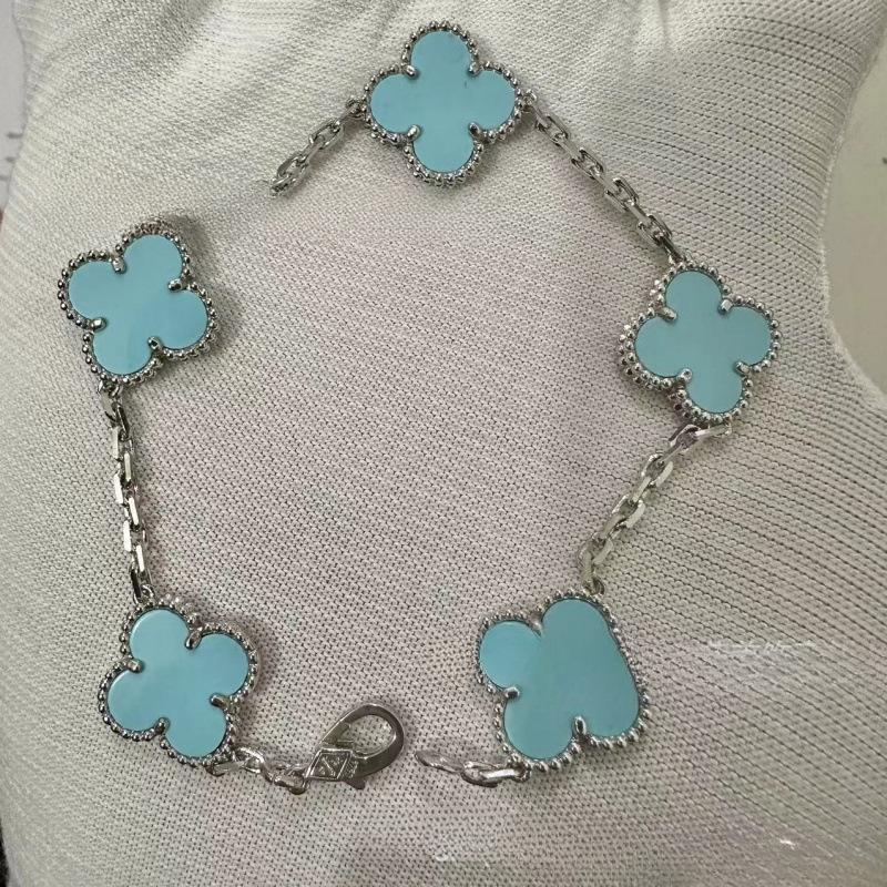 Exquisite Four-leaf Clover Bracelet for Women Five-flower Bracelet Double-sided Natural White Mother-of-pearl and Carnelian Bracelet