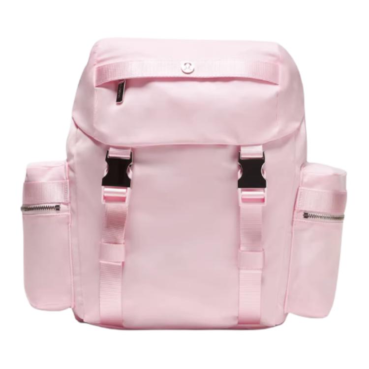 Lululemon Wunderlust 14L Casual Versatile Silicone Design Portable Backpack Unisex Backpack Pearl-Pink Silver LU9DNMS Pearl Powder & Silver