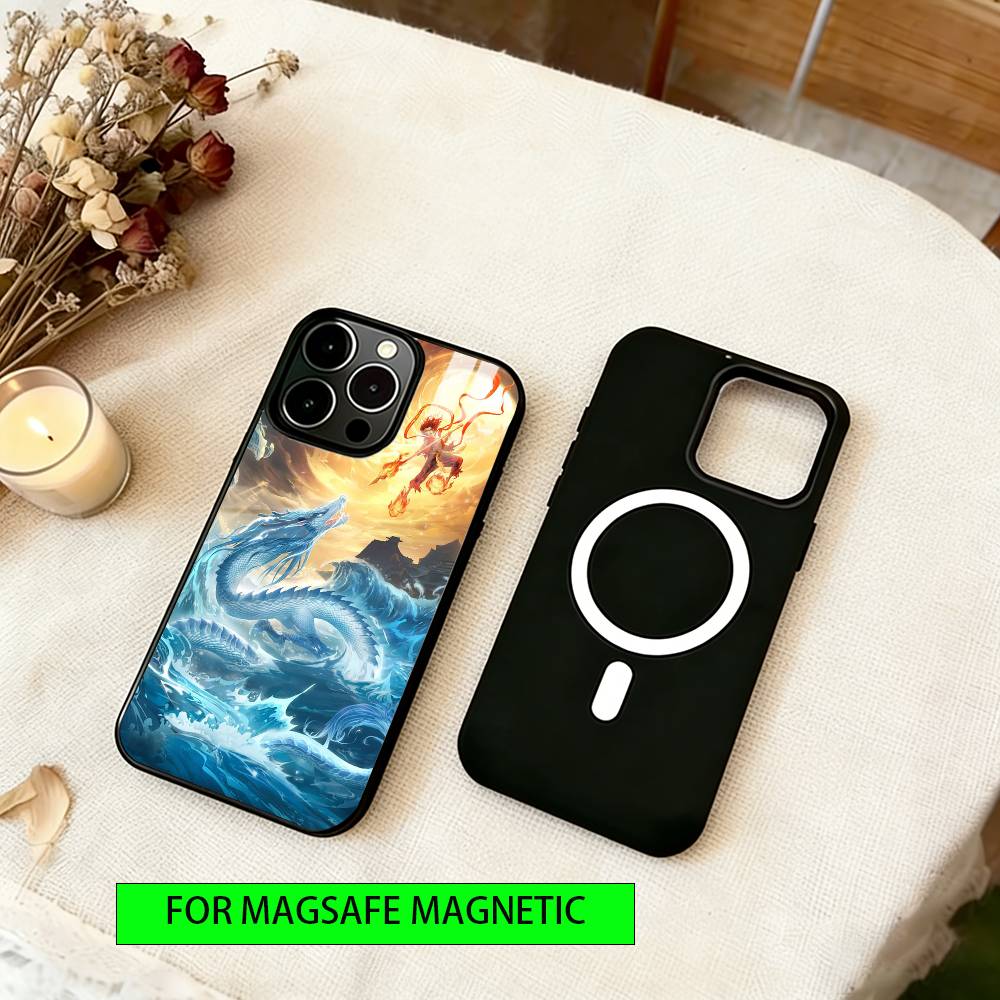 Epic Nezha Phone Case For iPhone17,16,15,14,13,12,11 Plus,Pro Magnetic For Magsafe Wireless Charging