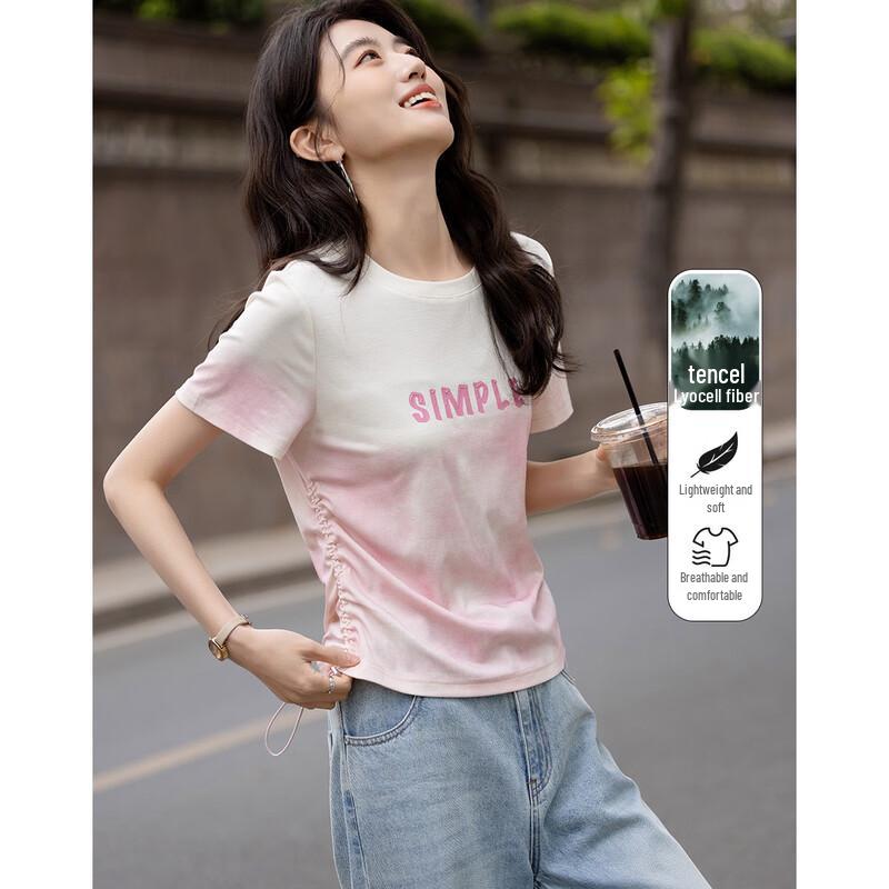 Demana Women s Lyocell Blend Gradient Tie-Dye T-Shirt XL