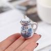 15Pcs Miniature Porcelain Tableware Kitchen Dollhouse Teapot  Miniature Ornaments