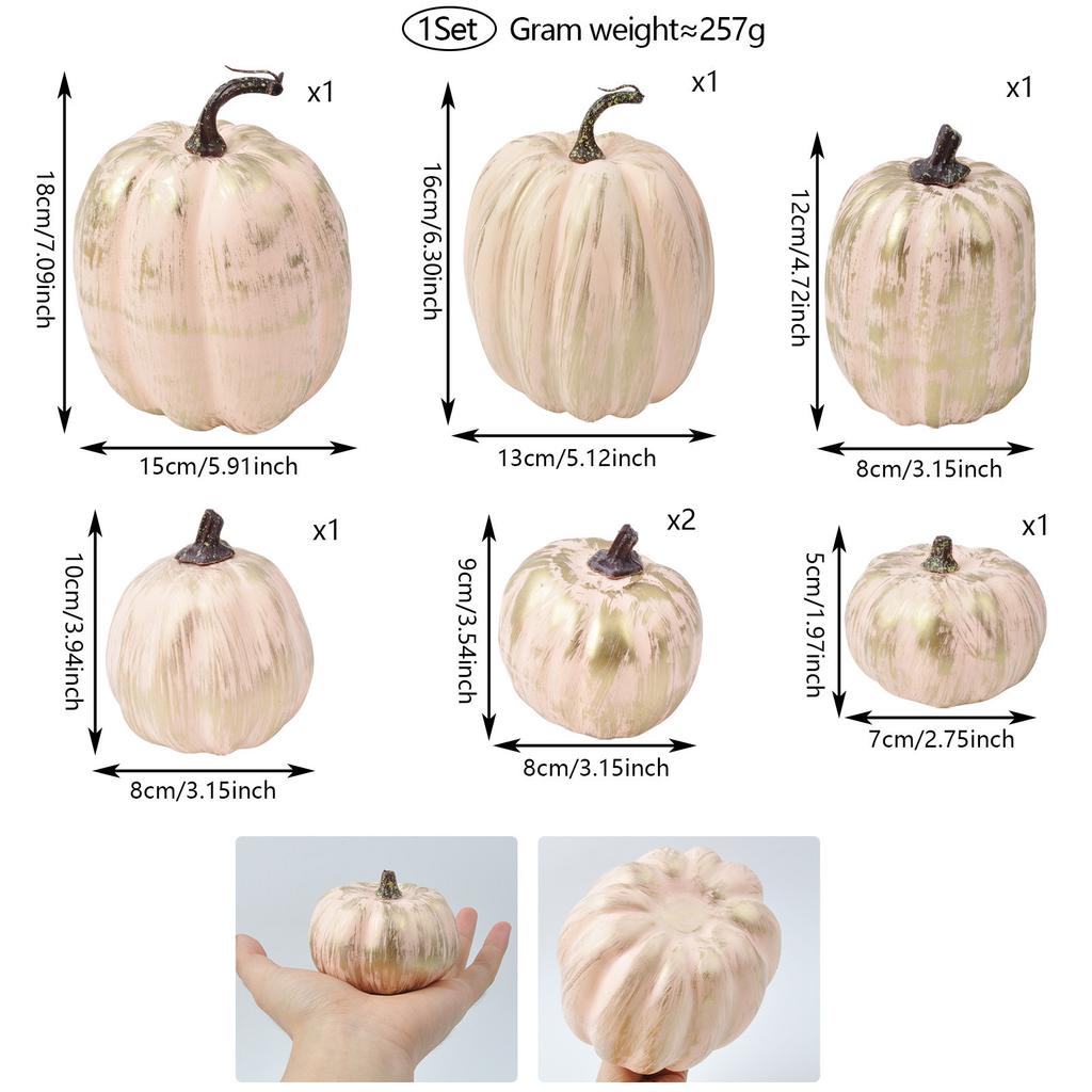 1Set Halloween Pumpkins Decor Foam Fake Pumpkins for Autumn Thanksgiving Halloween Farmhouse Table Realistic Decorations