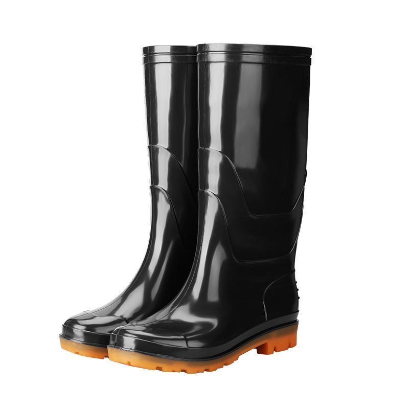 Fashion high tube thickened round head high tube rain shoes men's professional labor insurance rubber long tube rain boots water shoes