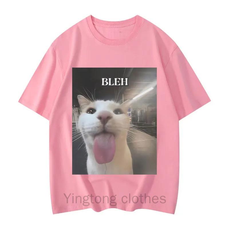 Bleh Funny Cat Meme Graphic Printed T Shirts Women Clothing Fashion Trend T-shirts Summer Casual Short Sleeve Clothing