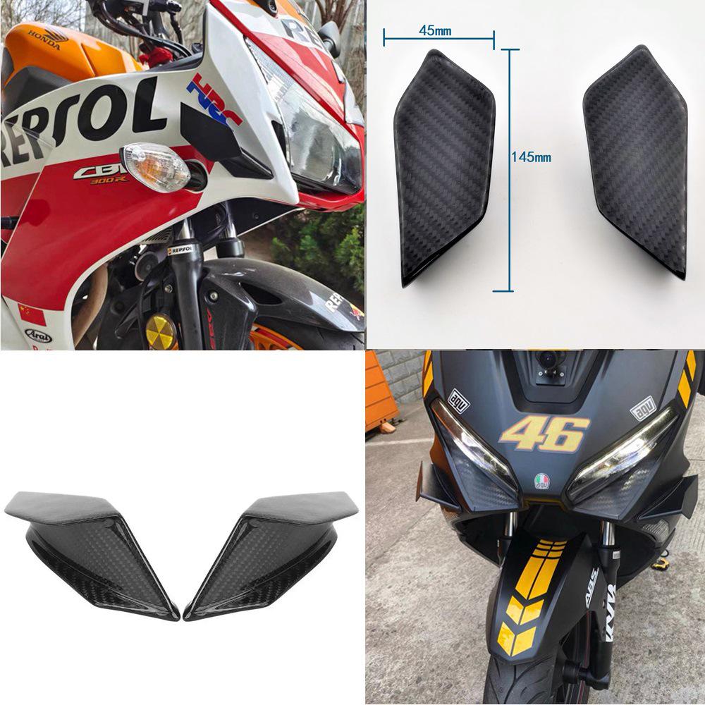Universal Carbon Fiber Winglets & Air Deflectors for Yamaha, Honda, Kawasaki Motorcycles