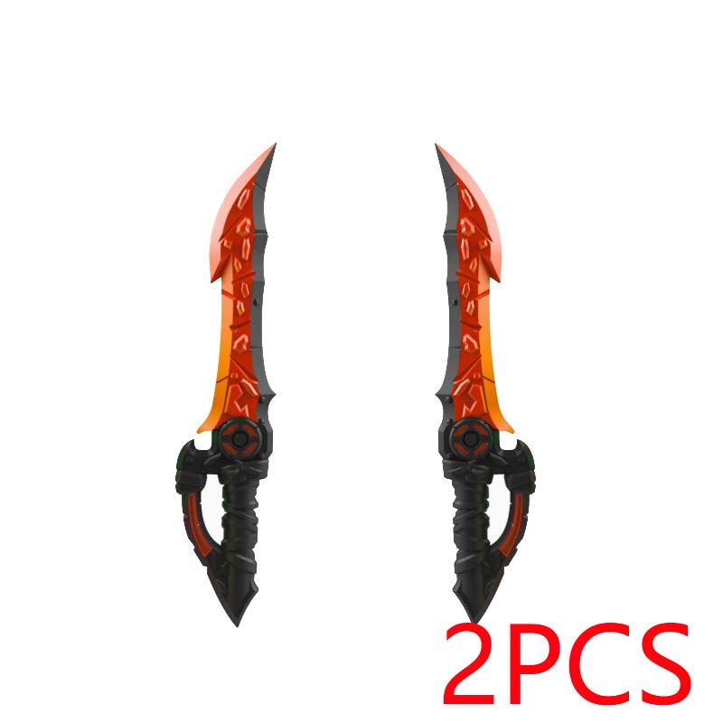 MOC Stavebnice Mini Akční Figurka Příslušenství Kuše Blackhawk Kamuflážní Štít Plamenný Meč Vrtulník DIY Kostky Hračka Dárky
