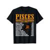 Pisces Zodiac Facts Cotton T-Shirt - Stretchy Casual Tee with Round Neck & Short Sleeves - Bold Orange Text Design - Perfect Birthday Gift for Pisces