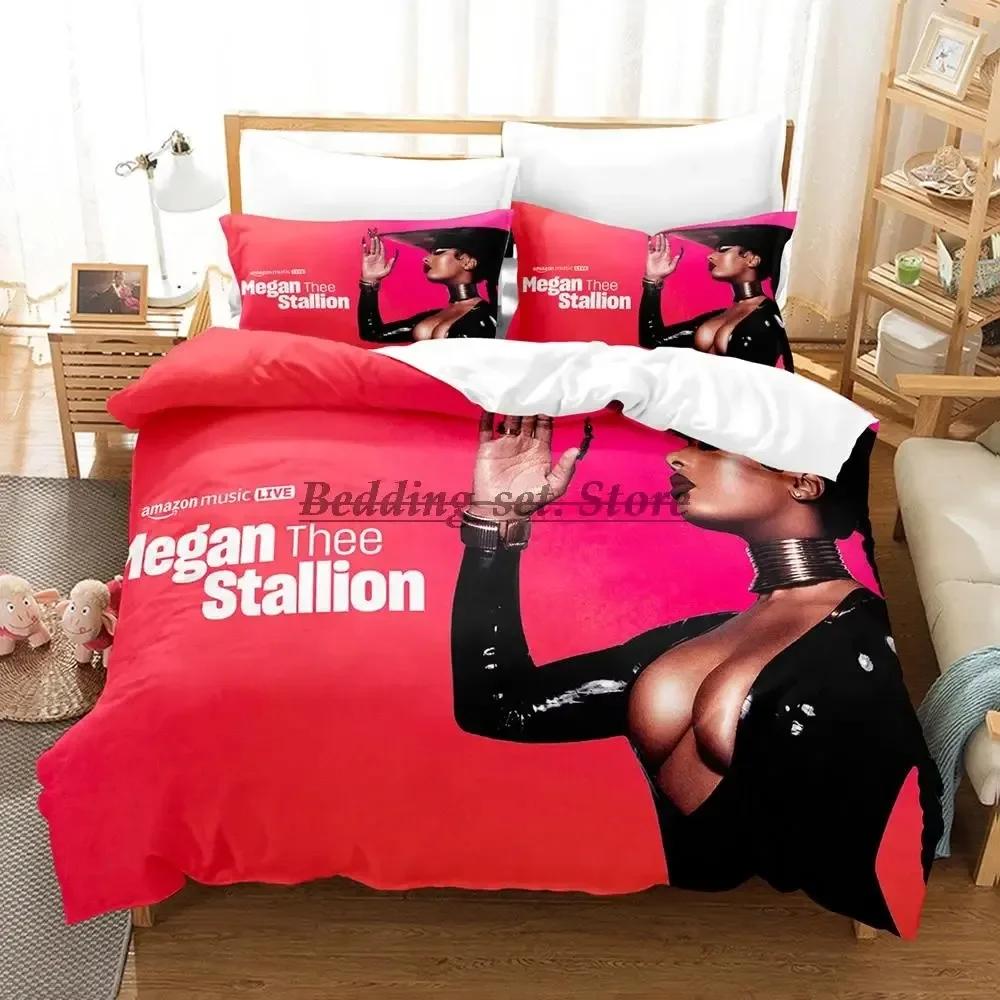Cute Megan Thee Stallion Bedding Set Single Twin Full Queen King Size Bed Set Aldult Kid Bedroom Duvetcover Sets Bed Sheet Set