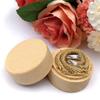 Jewelry Box Lightweight Wear-resistant Mini Round Solid Wood Ring Case for Female