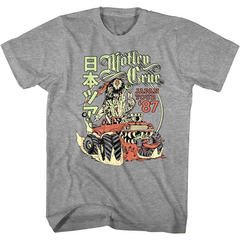Motley Crue Japan Tour 1987 Men s Gray T Shirt M
