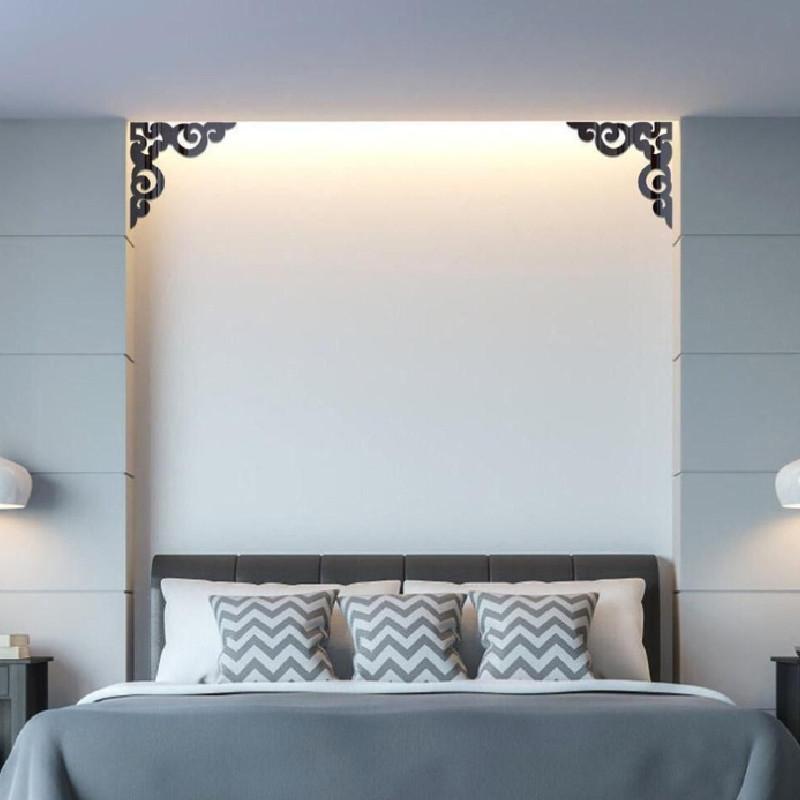 Sticker Mirror Cabinet Decals Fashion Wall Corner Stickers Home Room Decoration