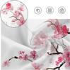 Shower Curtain Pink Cherry Floral Flowers Sakura Plum Blossom Japanese Asian Style Polyester Fabric 12 Pack Plastic Hooks