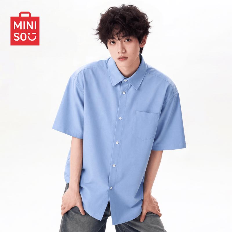 MINISO Men s Summer Short-Sleeved Lapel Shirt XL