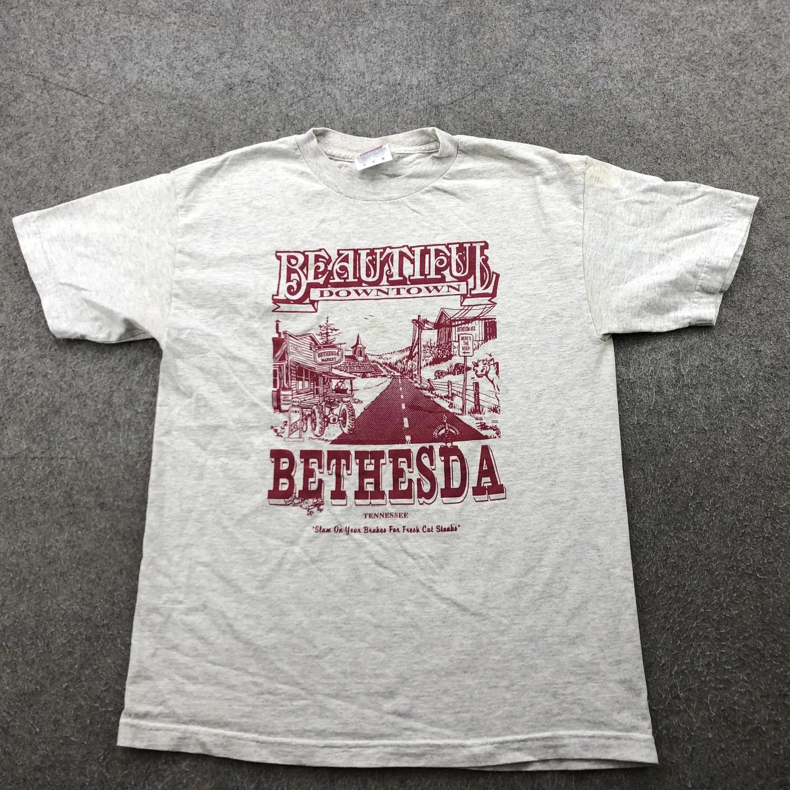 

Винтажная мужская футболка Bethesda Tennessee, размер Medium, с графическим изображением фермы и красивого центра города 3XL