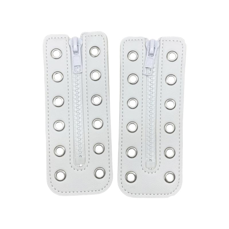PU Leather Zippered Shoelace Inserts Waterproof Leather Zippered Shoelace Easy Installation for Hiking Boot Enhancement