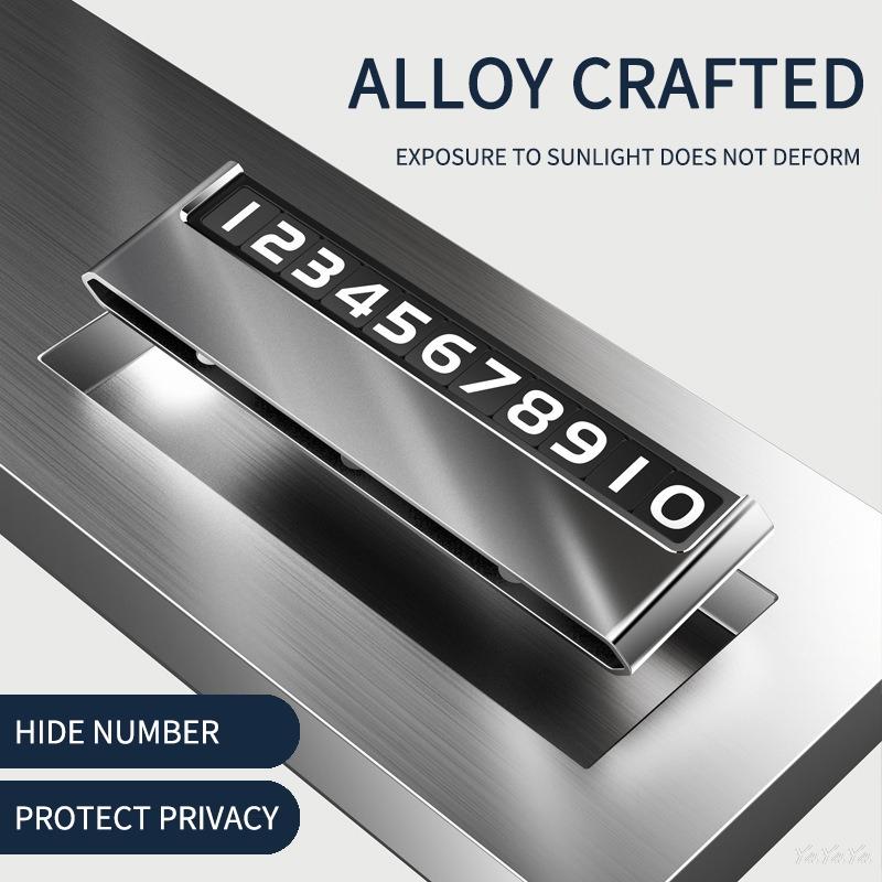 Alloy Car Parking Number Card Privacy Protection Hide Number Temporary Parking Card For Mercedes Benz A E S G Class GLC GLS E200 PM1