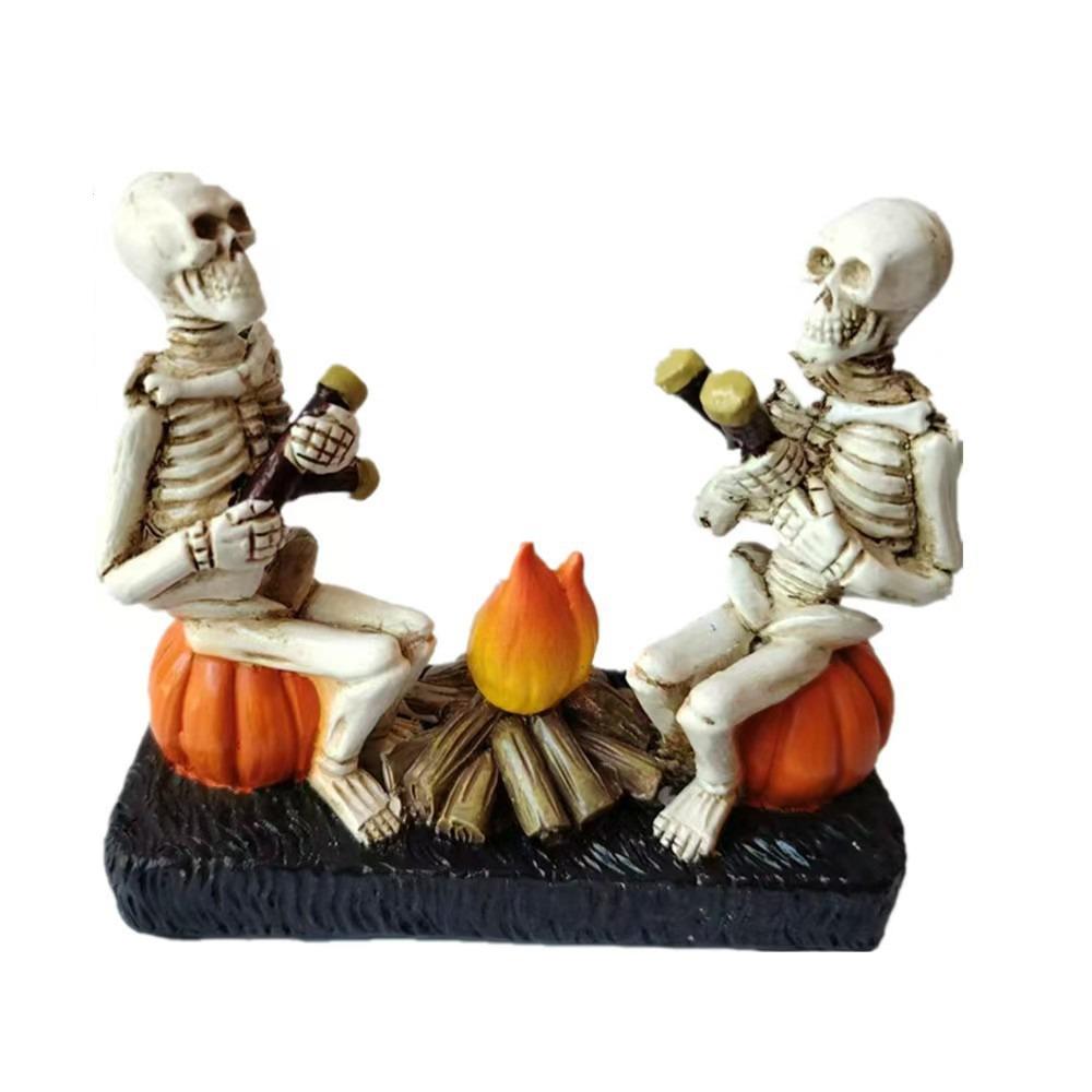 

Durable Pumpkin Skull Figurine Resin Halloween Skeleton Decoration Halloween Party