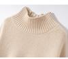 Women's 2025 Autumn/Winter Solid Color Cashmere Stand Collar Sweater - Thick, Loose, Fashionable, and Versatile Knitwear.