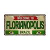 Vintage BRAZIL Landmark License Plate Rio De Janeiro Metal Sign City State Decorative Car Plate Bar Pub Garage Club Wall Decor