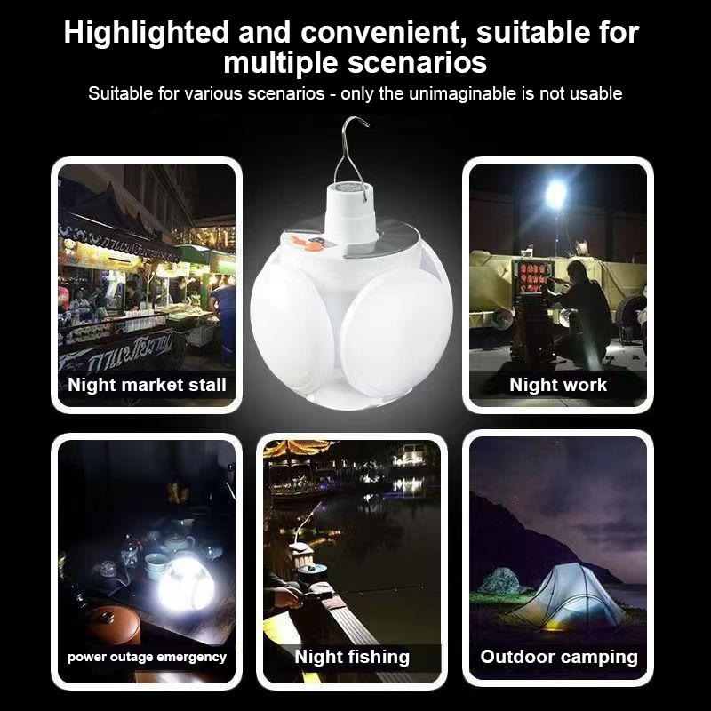 Rechargeable Light Camping Light Fans Lamp Multi-functional Portable Outdoor Portable Lamp Night Emergency Tent Light With Hook