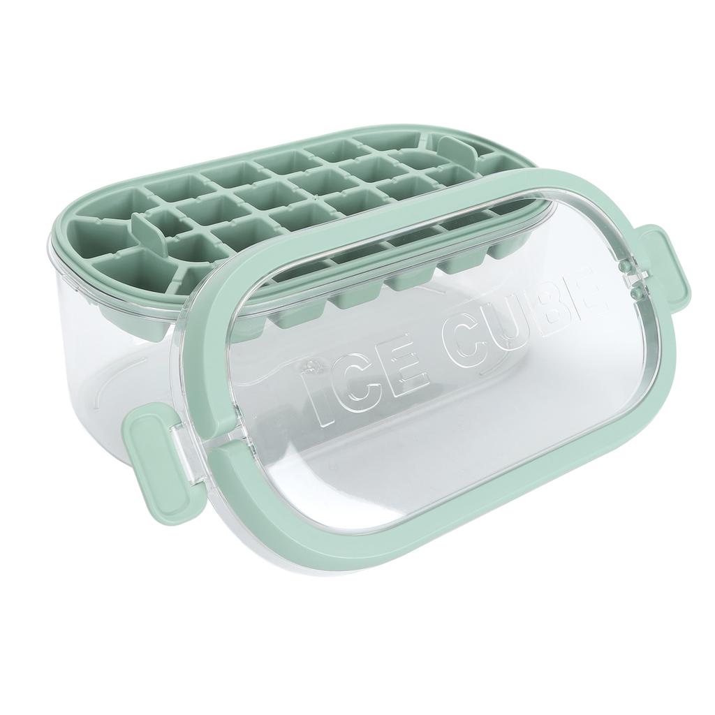 Isbitsform med lock, behållare och skopa, avtagbart lock, stapelbar, stor kapacitet, isbitsform med handtag för