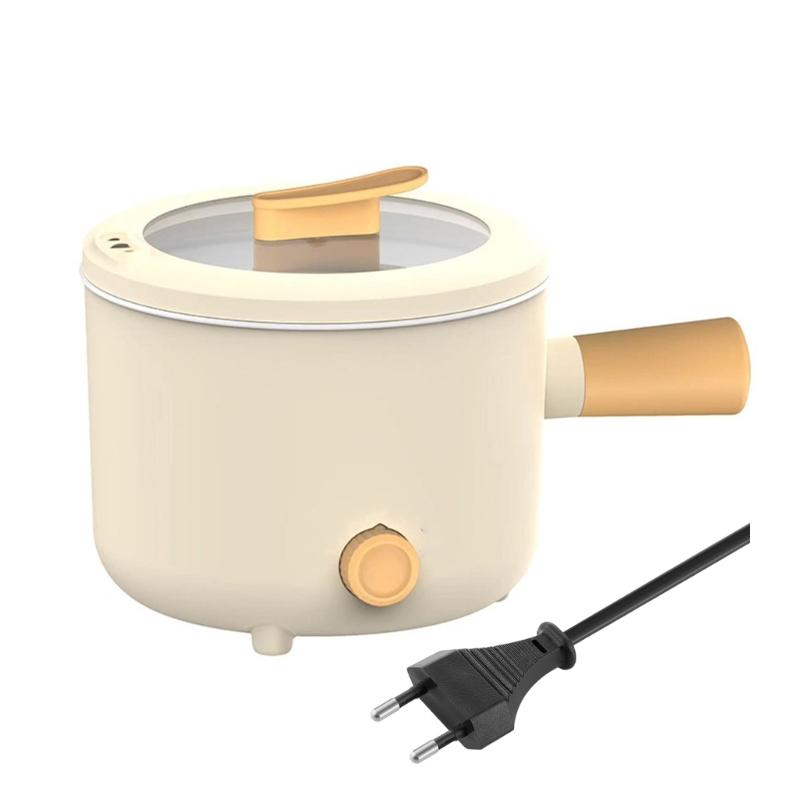 Round Electric Cooking Pot 1.8L Nonstick Inner Layer Portable Electric Hot Pot For Dormitory Cooking Use кремовый