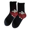 Fashionable Middle Calf Socks with Cartoon Animal Designs in Soft Cotton Bubble Cuffs Crew Socks Hosiery for Women Teens