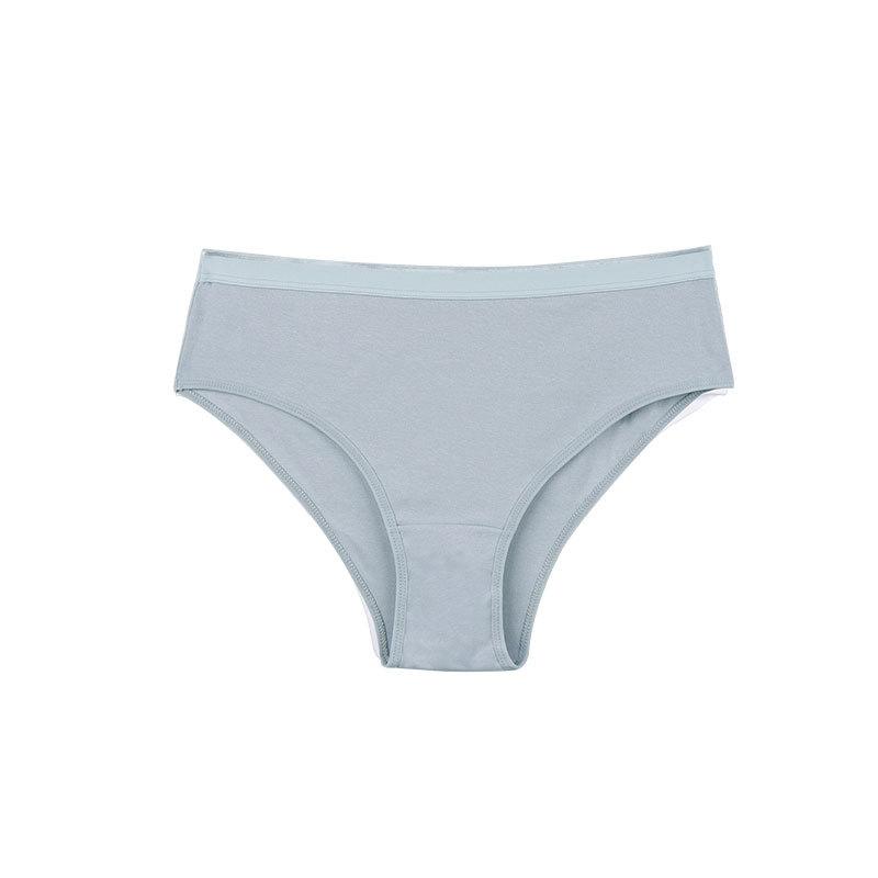 Women's New Summer Cotton Anti-bacterial High Elastic Half Package Hip Mid-waist Triangle Briefs