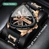 Men Universal Casual Quartz Watch Multifunctional Polygonal Three-Eye Dial Silicone Strap Auto Date Wristwatch Men Festival Gift