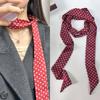 Women Narrow Long Scarf 190X4.5Cm Polka Dot Tie Bag Ribbon Headband Choker Streamer Lady Accessories