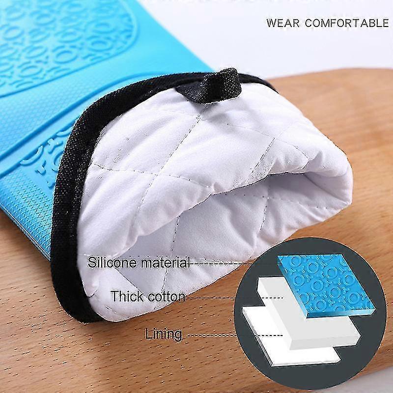 Black Thicken Silicone Oven Mitts Gloves Heat Resistant Non-slip Kitchen Cooking Baking Z29828