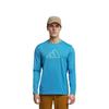 adidas Originals TI 3B LS TEE T Shirts Men's Blue Crew Neck Moderate Straight Fit IN9807