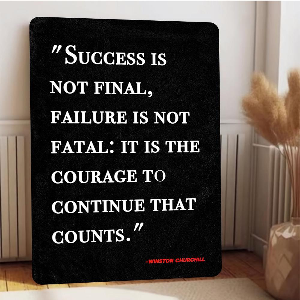 Winston Churchill Quote Metal Wall Art Success Is Not Final Inspirational Home Office Decor Motivational