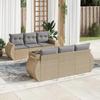 VidaXL Garden Furniture Set with Cushions 7 Pcs Beige Braided Resin 3253446