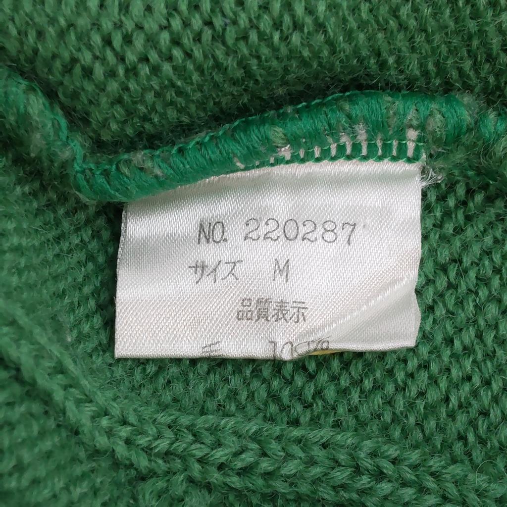 USED/80s-90s Vintage Fiorucci Long Sleeve Wool Sweater Women M Green Cable Knit