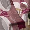 Circle Lines Red Dense Modern Printed Tulle Curtains for Bedroom Balcony Window Decor Creative Fashion Home Sheer Curtain
