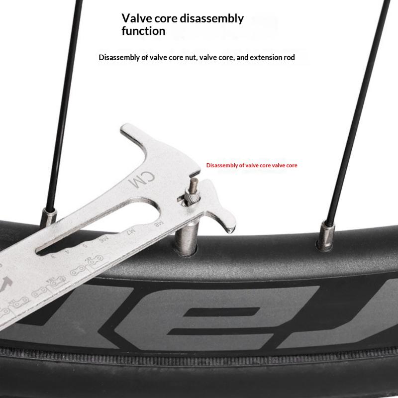 1Pcs Road Bike Bolt Measurement Wear Gauge Tool Portable 6-In-1 Bicycle Chain Gauge New Design Multitool