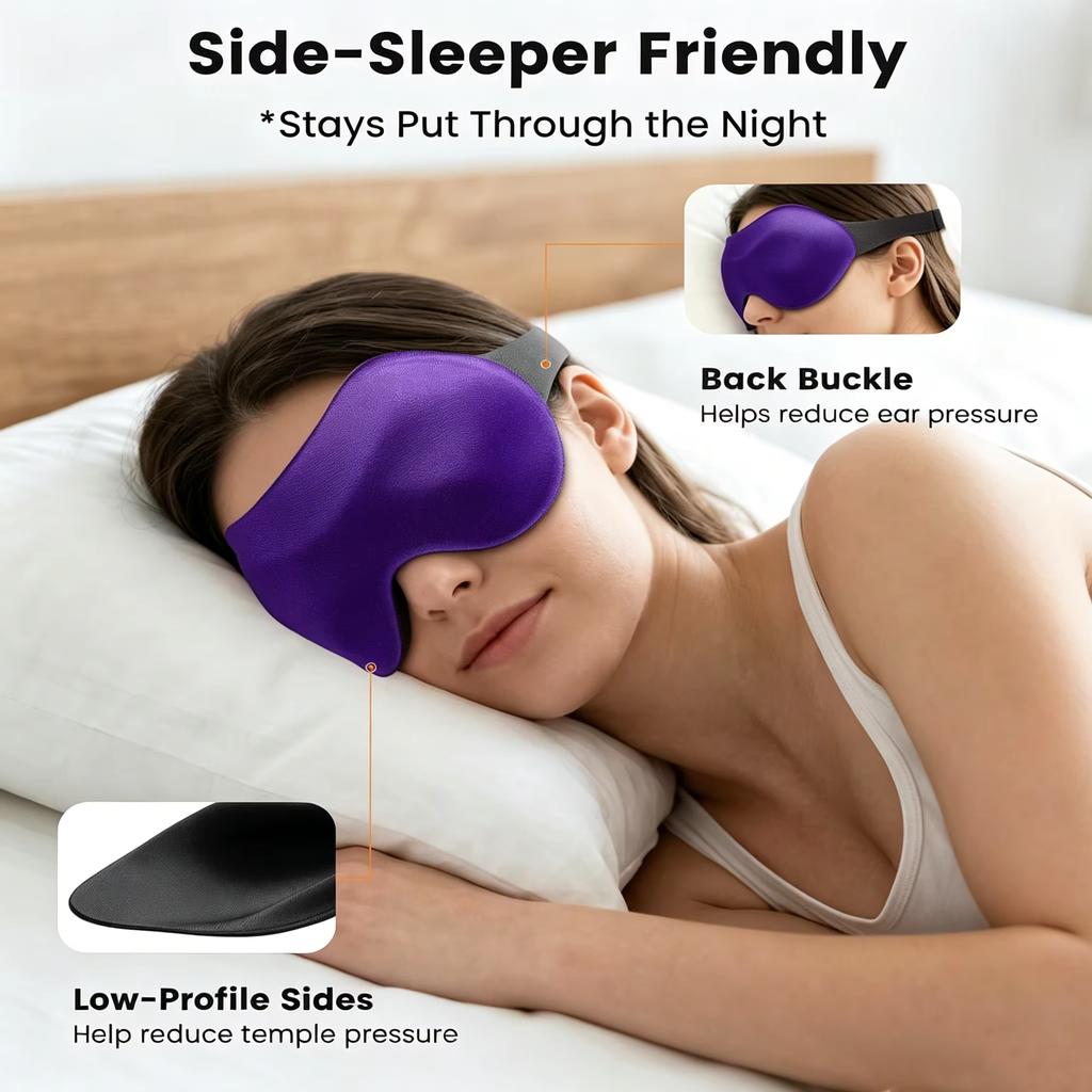 3D Sleep Mask Adjustable Suitable for Men and Women with No Pressure on the Light Blocking Eye Mask Sleeping Aid Face Mask