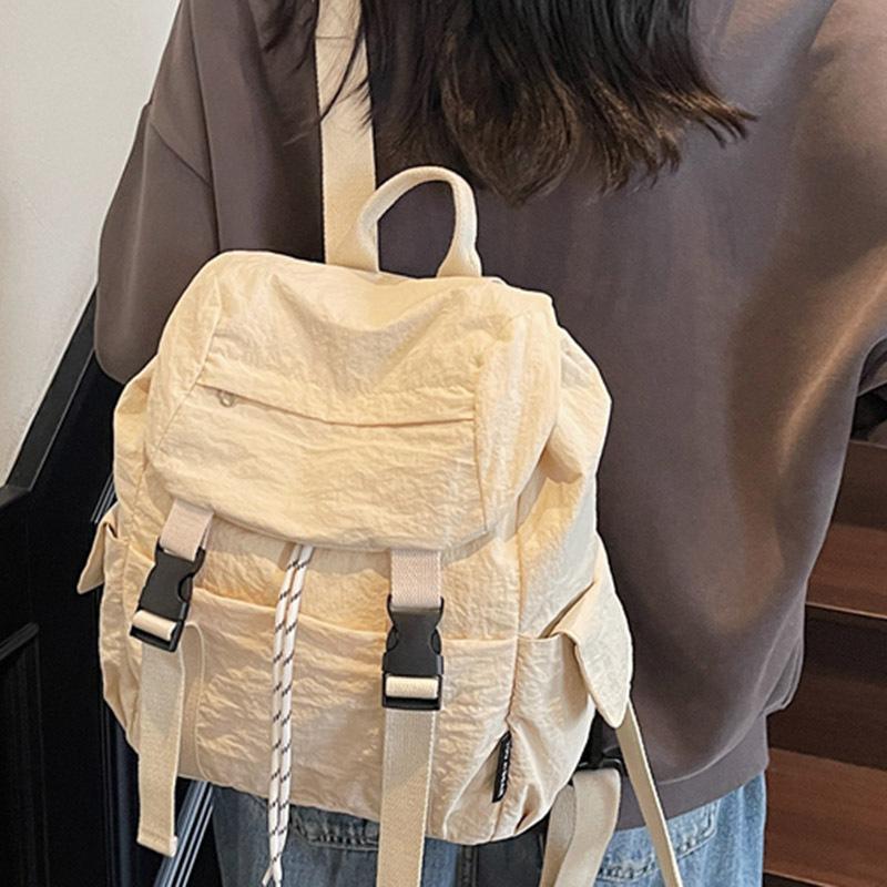 The Backpack Is Fashionable with Pleated and Stylish The Schoolbag Is Trendy and Fresh and It's A Drawstring Backpack