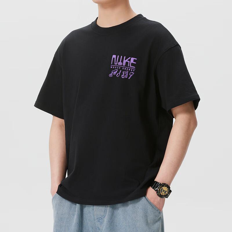 Nike T Shirts Men's Black Crew Neck Moderate