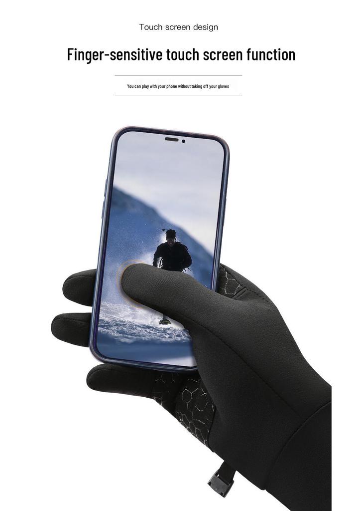 Unisex Touchscreen Winter Sports Gloves - Warm, Velvet-Lined for Running & Cycling