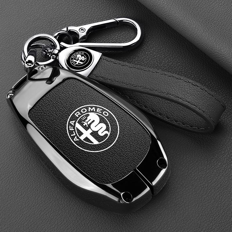 Alfa Romeo Giulia 2015 +Stelvio 2016+ Tonale Spider Etcetera Car Remote Key Case Cover Shell Protector Keyless Key Bag Keychain pgi231