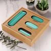 Kitchen Storage Box Bamboo Fresh-Keeping Bag Dustproof Organizer For Kitchen Countertop Miscellaneous Items Classification V2I7