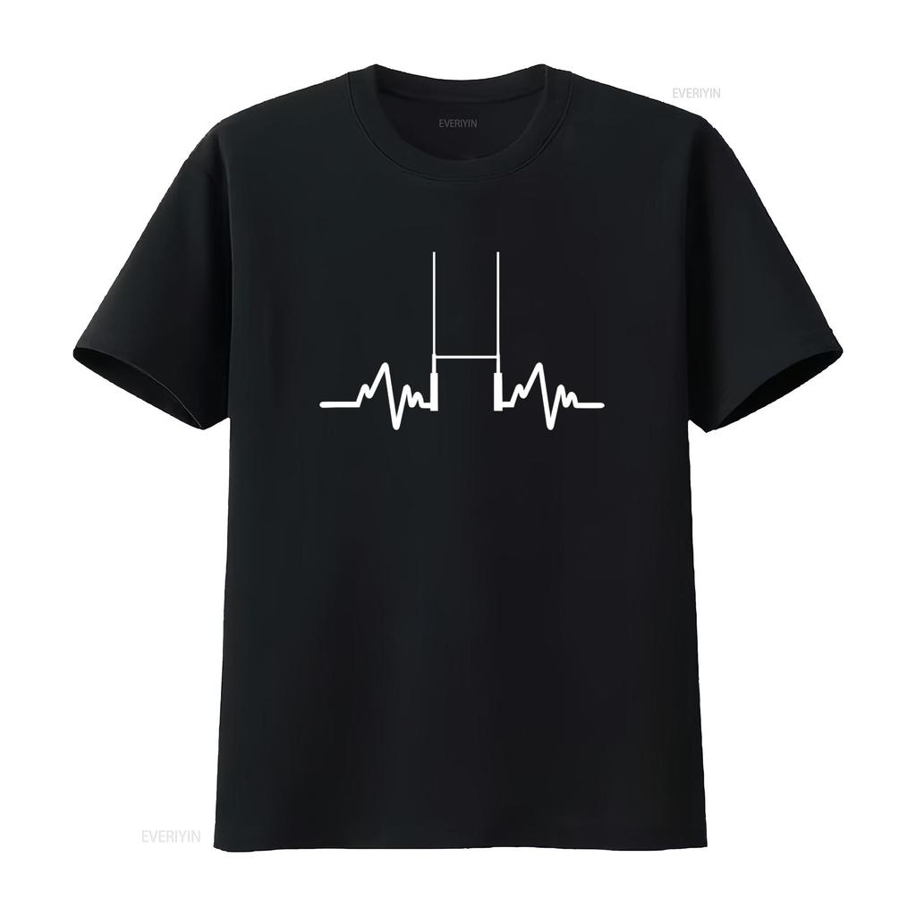 Rugby Heartbeat Pulse Rugger Lover Player Funny T Shirt for Sports Enthusiasts vintage Washed Stylish graphic Slightly
